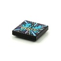 Tile 2 x 2 with Groove with BeatBit Album Cover - Bright Light Blue Alien Dancers Pattern