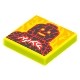 Tile 2 x 2 with Groove with BeatBit Album Cover - Lava Minifigure with Cracks and Fire Pattern