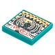 Tile 2 x 2 with Groove with BeatBit Album Cover - Black Minifigure with Tentacles and Dark Turquoise Spots Pattern