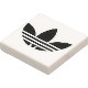 Tile 2 x 2 with Groove with Black Adidas Trefoil Logo Pattern