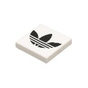 Tile 2 x 2 with Groove with Black Adidas Trefoil Logo Pattern