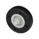 Wheel Small with Stub Axles and Fixed Black Tire 14mm D. x 4mm Smooth