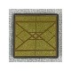 Road Sign 2 x 2 Square with Open O Clip with Diamond Gold Triangles Pattern