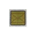 Road Sign 2 x 2 Square with Open O Clip with Diamond Gold Triangles Pattern
