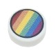 Tile, Round 1 x 1 with Rainbow Stripes in Black Circle Pattern