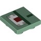 Tile, Modified 2 x 2 Inverted with Pixelated Dark Green, Dark Red, White and Gray Pattern (Minecraft Guardian)