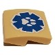 Slope, Curved 2 x 2 x 2/3 with White Paw Print on Blue Wildlife Rescue Logo Pattern