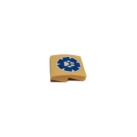 Slope, Curved 2 x 2 x 2/3 with White Paw Print on Blue Wildlife Rescue Logo Pattern