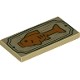 Tile 2 x 4 with Orange Fish on Wood Sign with Dark Green Border Pattern
