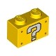 Brick 1 x 2 with White Question Mark Pattern