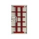 Door 1 x 4 x 6 with Stud Handle with Red and Dark Red Window Frame Pattern