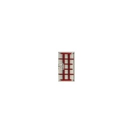 Door 1 x 4 x 6 with Stud Handle with Red and Dark Red Window Frame Pattern