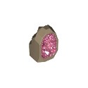 Rock 1 x 1 Geode with Molded Glitter Trans-Dark Pink Crystals Pattern