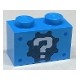 Brick 1 x 2 with White Question Mark on Black Gear Pattern