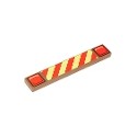 Tile 1 x 6 with Red and Bright Light Yellow Danger Stripes, Taillights Pattern