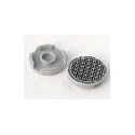 Tile, Round 2 x 2 with Bottom Stud Holder with Fine Mesh Grille Manhole Cover Pattern
