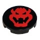Tile, Round 2 x 2 with Bottom Stud Holder with Red Bowser Head Pattern