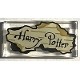 Tile 1 x 2 with Groove with Dark Brown 'Harry Potter' on Tan Parchment Paper with Dark Tan Lines and Burnt Border Patter...