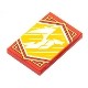 Tile 2 x 3 with White Dragon Flying on Bright Light Orange Background with Gold Trim Pattern (Ninjago Speed Banner)