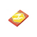 Tile 2 x 3 with White Dragon Flying on Bright Light Orange Background with Gold Trim Pattern (Ninjago Speed Banner)