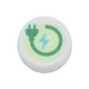 Tile, Round 1 x 1 with Green Electric Power Plug and Medium Azure Lightning Bolt Pattern