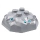 Rock 4 x 4 Octagonal Boulder, Top with Molded Trans-Light Blue Crystals Pattern