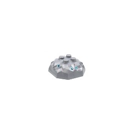 Rock 4 x 4 Octagonal Boulder, Top with Molded Trans-Light Blue Crystals Pattern