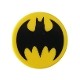 Tile, Round 2 x 2 with Bottom Stud Holder with Black Bat Batman Logo Pattern