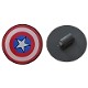 Minifigure, Shield Circular Convex Face with Red and White Rings and Captain America Star Pattern
