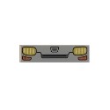 Tile 1 x 4 with Dark Bluish Gray Vehicle Grille and Yellow and Orange Headlights Pattern
