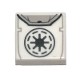 Tile 1 x 1 with Groove with Black SW Galactic Republic Symbol Backpack Pattern