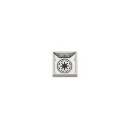 Tile 1 x 1 with Groove with Black SW Galactic Republic Symbol Backpack Pattern