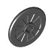 Wheel Wheelchair with Molded Black Hard Rubber Tire Pattern