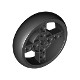 Wheel 56 x 14 Technic with Axle Hole and 8 Pin Holes with Molded Black Hard Rubber Tire Pattern