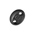 Wheel 56 x 14 Technic with Axle Hole and 8 Pin Holes with Molded Black Hard Rubber Tire Pattern