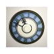 Dish 4 x 4 Inverted (Radar) with Solid Stud with Clock Face Light Blue with Roman Numerals Pattern