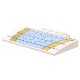 Slope, Curved 5 x 8 x 2/3 with Four Studs with 4 Gold Steps with Bright Light Blue Runner, Metallic Blue Filigree Patter...