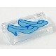 Tile 1 x 2 with Groove with Metallic Light Blue Glass Slippers Pattern