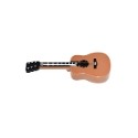 Minifigure, Utensil Musical Instrument, Guitar Acoustic with Black Neck and Silver Strings and Tuning Knobs Pattern