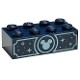Brick 2 x 4 with Metallic Light Blue Mickey Mouse Head, Circles and Sparkles Pattern on Both Sides