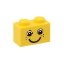 Brick 1 x 2 with Eyes and Freckles and Smile Pattern