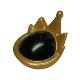 Minifigure, Headgear Tiara / Crown with 5 Points with Black Dome Top Pattern