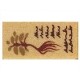 Tile 1 x 2 with Groove with Reddish Brown Text and Plant Pattern