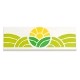 Tile 2 x 6 with Bright Green and Lime Hills and Yellow Sun Pattern
