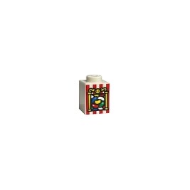 Brick 1 x 1 with Jelly Beans, Yellow Pillars, and Red Stripes Pattern (HP Bertie Bott's Beans)