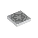 Tile 2 x 2 with Groove with Light Bluish Gray SW Imperial Logo Pattern