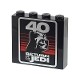 Brick 1 x 4 x 3 with Silver '40', 'RETURN OF THE JEDI', Darth Vader Helmet and Red Stripes Pattern