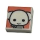 Tile 1 x 1 with Elf Head with Smile on Coral Background Pattern (HP Dobby)