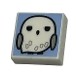 Tile 1 x 1 with Owl with Light Bluish Gray Feathers and Wings on Bright Light Blue Background Pattern (HP Hedwig)