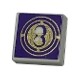 Tile 1 x 1 with Gold Hourglass and Circles on Dark Purple Background Pattern (HP Time Turner)